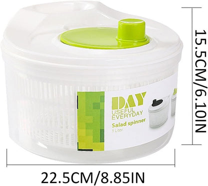 Large Manual Salad Spinner | Efficient Lettuce Washer with Secure Lid, Rotary Handle & Drainer for Quick Drying of Leafy Greens & Fruits in Home Kitchen Hot Pink