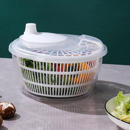 Large Manual Salad Spinner | Efficient Lettuce Washer with Secure Lid, Rotary Handle & Drainer for Quick Drying of Leafy Greens & Fruits in Home Kitchen Hot Pink