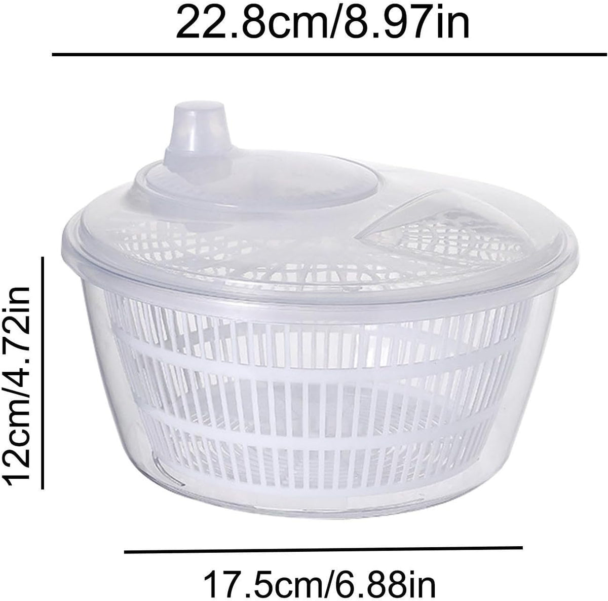 Large Manual Salad Spinner | Efficient Lettuce Washer with Secure Lid, Rotary Handle & Drainer for Quick Drying of Leafy Greens & Fruits in Home Kitchen Hot Pink