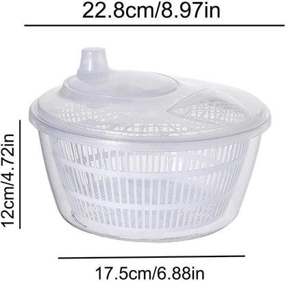 Large Manual Salad Spinner | Efficient Lettuce Washer with Secure Lid, Rotary Handle & Drainer for Quick Drying of Leafy Greens & Fruits in Home Kitchen Hot Pink