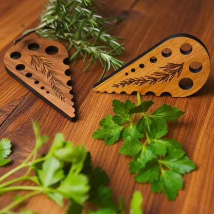 2026 New Model Wooden Herb Stripper Herbal Peeler Wooden Herb Stripping Tool Four-Slot Herb Peeler Features Multiple Holes Separates Various Plant Leaves and Stems 2pcs