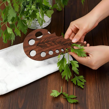2026 New Model Wooden Herb Stripper Herbal Peeler Wooden Herb Stripping Tool Four-Slot Herb Peeler Features Multiple Holes Separates Various Plant Leaves and Stems 2pcs