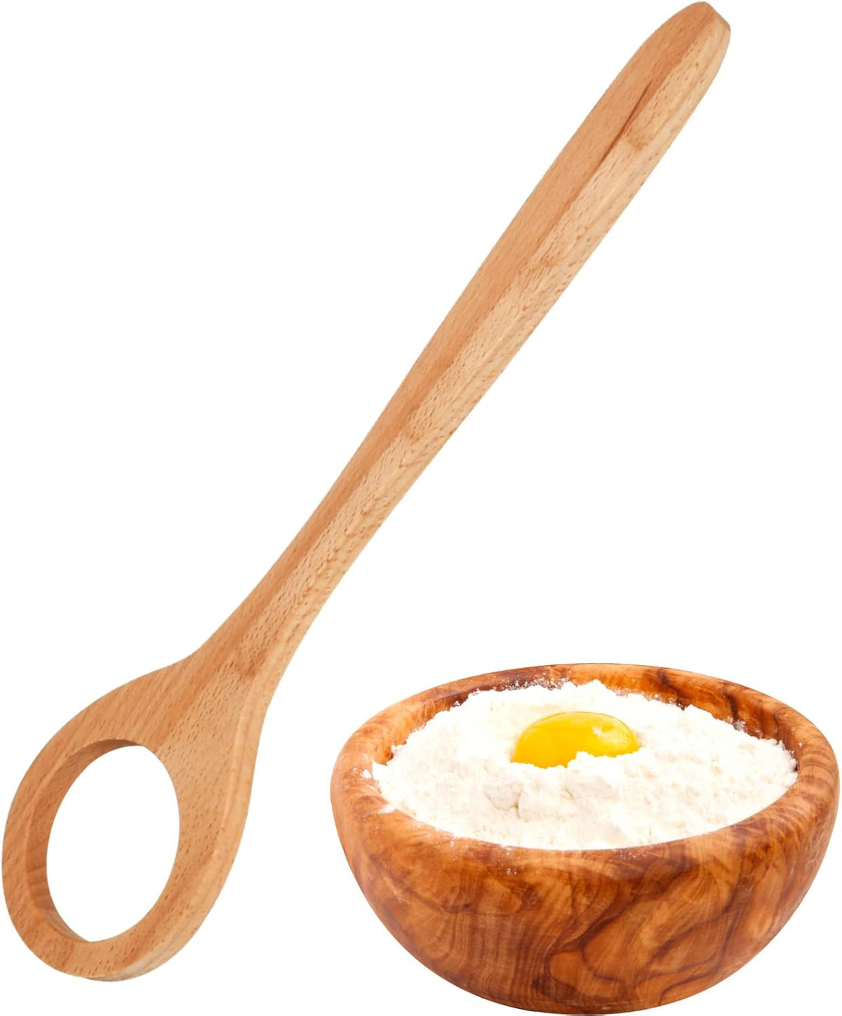 12 Inch Wooden Danish Dough Whisk Sourdough Baking Whisk Dough Mixing Tool for Pastries, Egg, Pizza