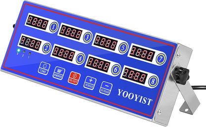 8-Channel Commercial Kitchen Timer Loud Alarm Digital Cook Timer