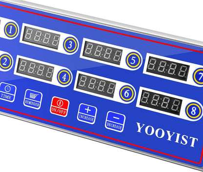 8-Channel Commercial Kitchen Timer Loud Alarm Digital Cook Timer