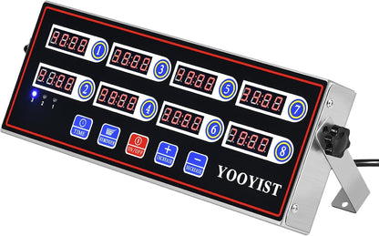 8-Channel Commercial Kitchen Timer Loud Alarm Digital Cook Timer