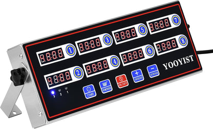 8-Channel Commercial Kitchen Timer Loud Alarm Digital Cook Timer