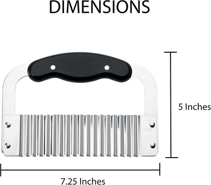Kitchen Crinkle-Cut Wave Slicer French Fry Vegetable Cutter, Stainless Steel Blade, For Waffle Fries Chips Decorative Vegetables Holiday Meal Prep And Baby-Led Weaning