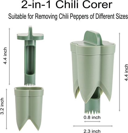 Pepper Seed Corer Remover, Upgrade 2 in 1 Bell Pepper Cutter Quickly Cutting and Deseeding Bell Pepper Corer Tool for Vegetables Kitchen Gadget
