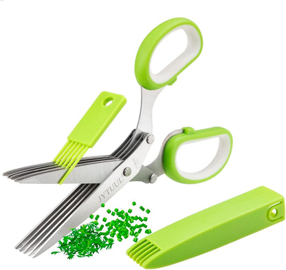 5 Blades Herb Scissors, Stainless Steel Multipurpose Kitchen Shears