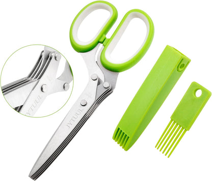 5 Blades Herb Scissors, Stainless Steel Multipurpose Kitchen Shears