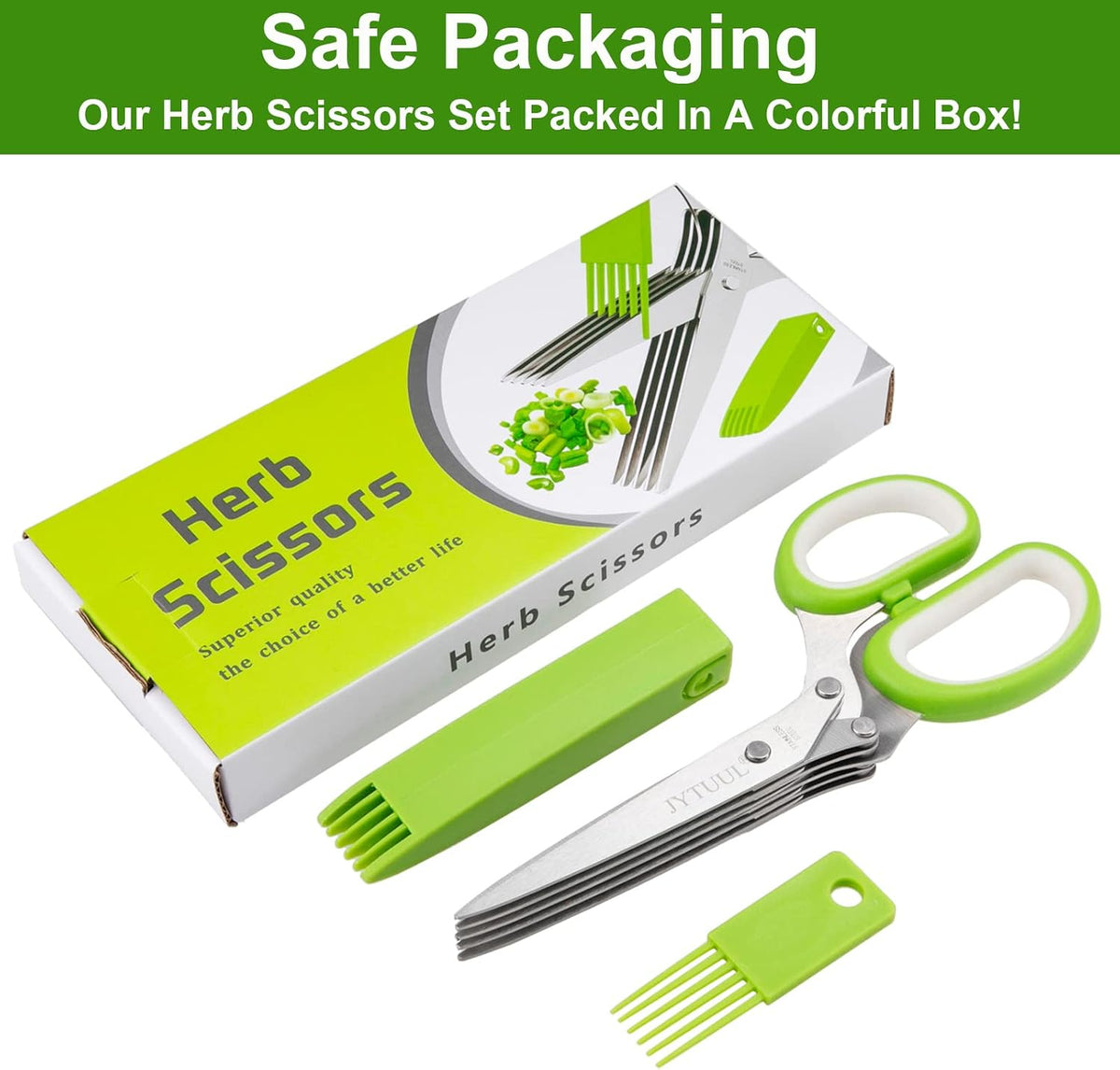 5 Blades Herb Scissors, Stainless Steel Multipurpose Kitchen Shears