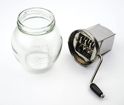 Endurance Vintage Inspired Nut Grinder, 1.25 Cup Capacity, Glass Bottom