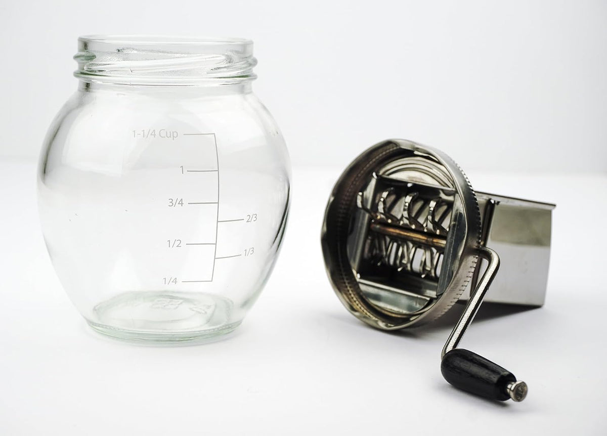 Endurance Vintage Inspired Nut Grinder, 1.25 Cup Capacity, Glass Bottom