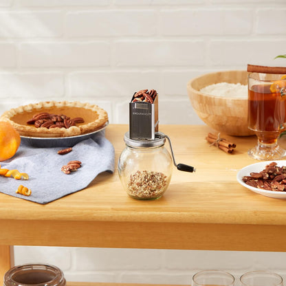 Endurance Vintage Inspired Nut Grinder, 1.25 Cup Capacity, Glass Bottom