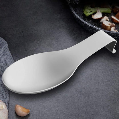 Stainless Steel Spoon Rest, Spatula Ladle Holder, Stainless Steel Utensil Spoon Rest Holder, Brushed Finish, Dishwasher Safe 9.8 x 3.7 Inch (Silver 1PC)
