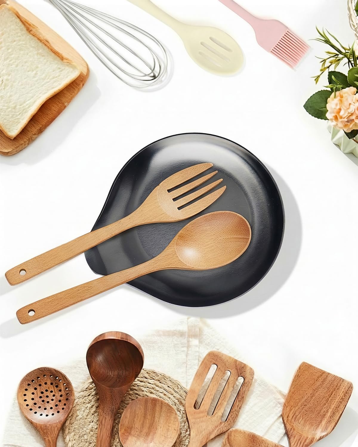 Stainless Steel Spoon Rest, Spatula Ladle Holder, Stainless Steel Utensil Spoon Rest Holder, Brushed Finish, Dishwasher Safe 9.8 x 3.7 Inch (Silver 1PC)