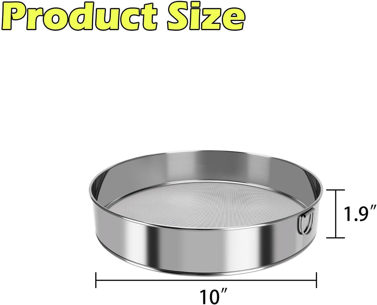 Fine Mesh Sieve Strainer,10" Stainless Steel 60 Mesh,for Winco 10" Sieves