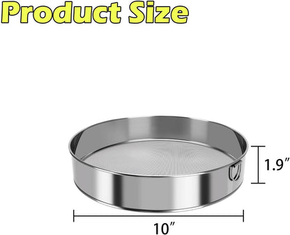 Fine Mesh Sieve Strainer,10" Stainless Steel 60 Mesh,for Winco 10" Sieves