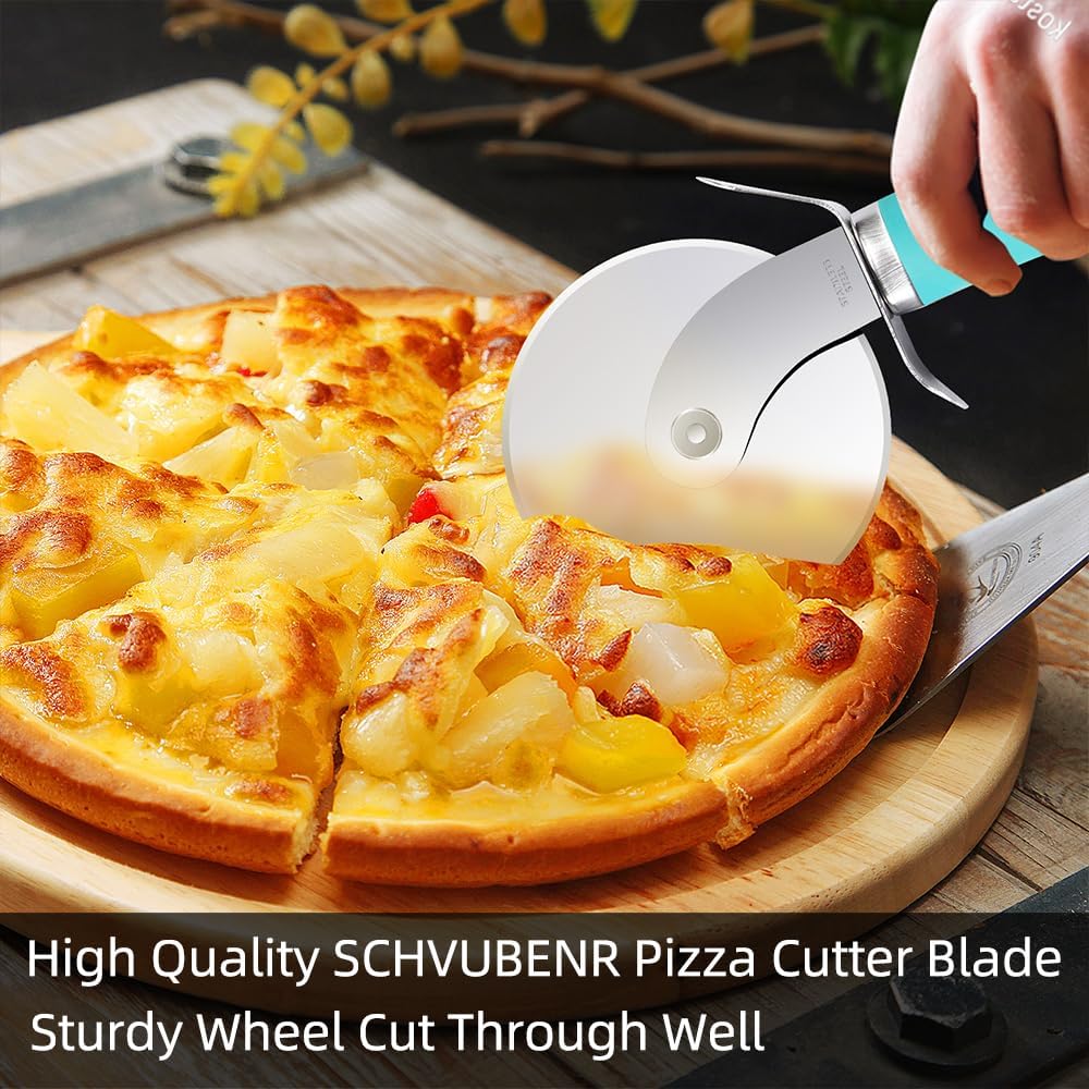 Premium Pizza Cutter Wheel - Ultra Sharp Stainless Steel Pizza Slicer with Non-Slip Soft Grip Handle - Multi-Purpose Cutter for Pizza, Dough & Pastry - Dishwasher Safe, Easy to Clean - Black