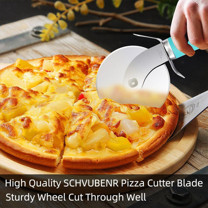 Premium Pizza Cutter Wheel - Ultra Sharp Stainless Steel Pizza Slicer with Non-Slip Soft Grip Handle - Multi-Purpose Cutter for Pizza, Dough & Pastry - Dishwasher Safe, Easy to Clean - Black