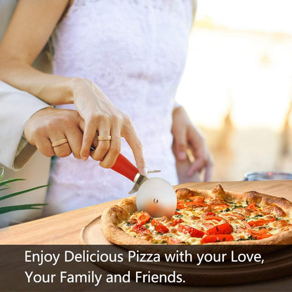Premium Pizza Cutter Wheel - Ultra Sharp Stainless Steel Pizza Slicer with Non-Slip Soft Grip Handle - Multi-Purpose Cutter for Pizza, Dough & Pastry - Dishwasher Safe, Easy to Clean - Black