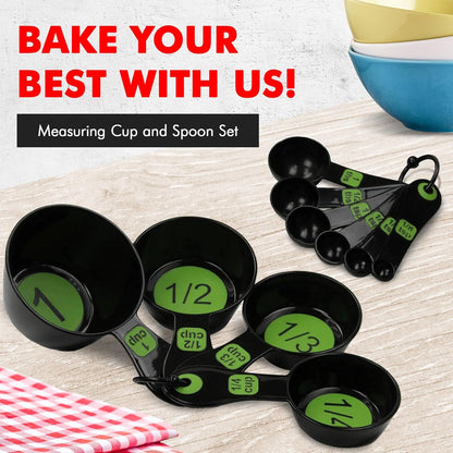 Easy to Read Plastic, Measuring Cup Set, 10 piece set, Blue