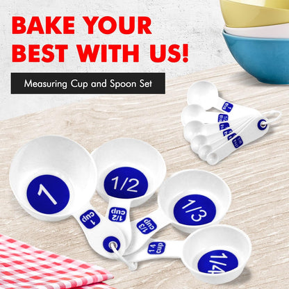Easy to Read Plastic, Measuring Cup Set, 10 piece set, Blue