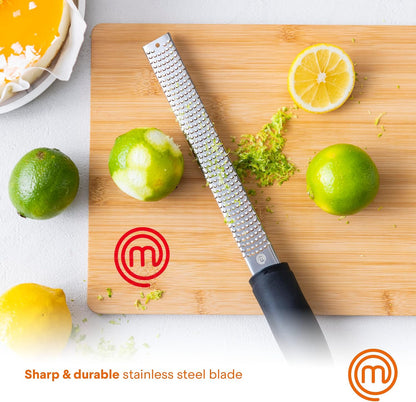 Lemon Zester Grater with Handle, Stainless Steel, Non Slip Grip