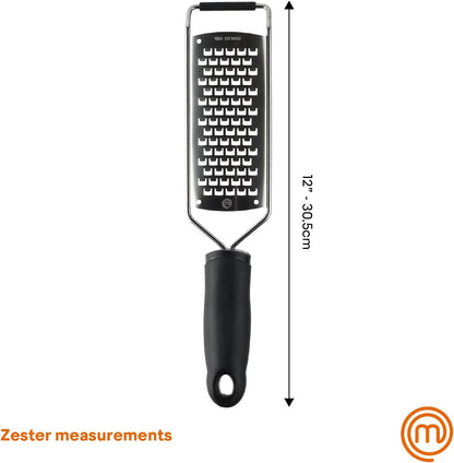 Lemon Zester Grater with Handle, Stainless Steel, Non Slip Grip