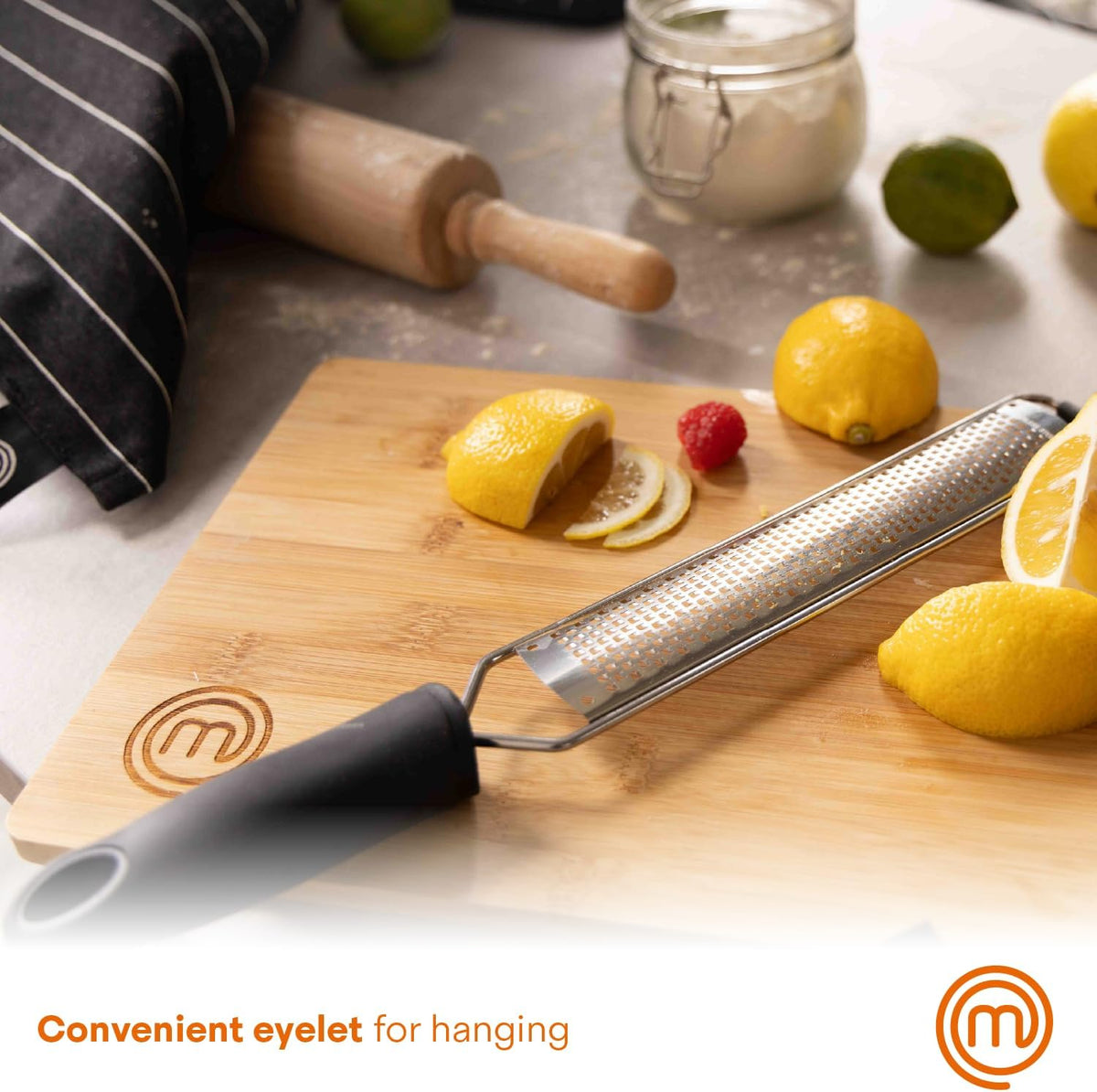 Lemon Zester Grater with Handle, Stainless Steel, Non Slip Grip