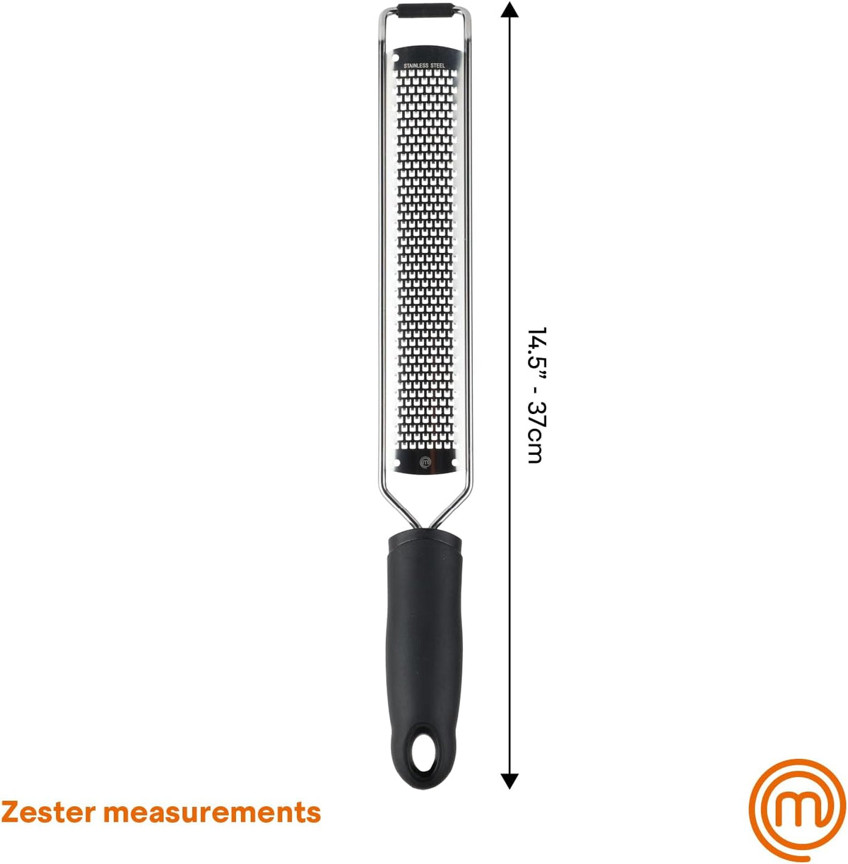 Lemon Zester Grater with Handle, Stainless Steel, Non Slip Grip