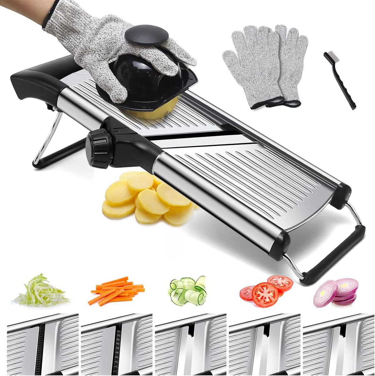 Mandoline Slicer for Kitchen, Stainless Steel adjustable Mandoline slicer