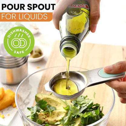 Magnetic Stainless Steel Measuring Cups Set of 7 Patented Black | Metal Measuring Cups for Measuring Dry or Liquid Ingredients, Easy to Read Markings, Dishwasher Safe Nesting Magnetic Cups