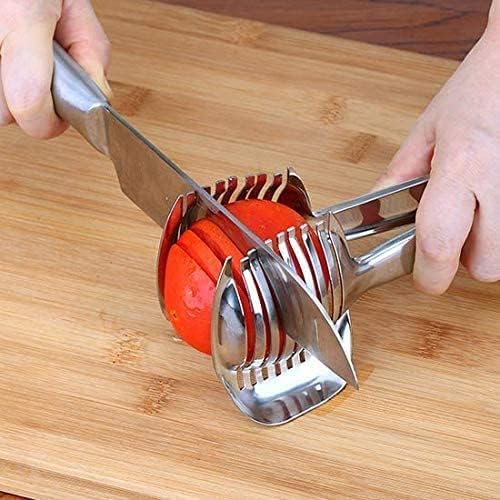 Tomato Slicer Lemon Cutter Stainless Steel Kitchen Cutting Aid Holder Tools For Soft Skin Fruits And Vegetables,Home Made Food & Drinks Decoration