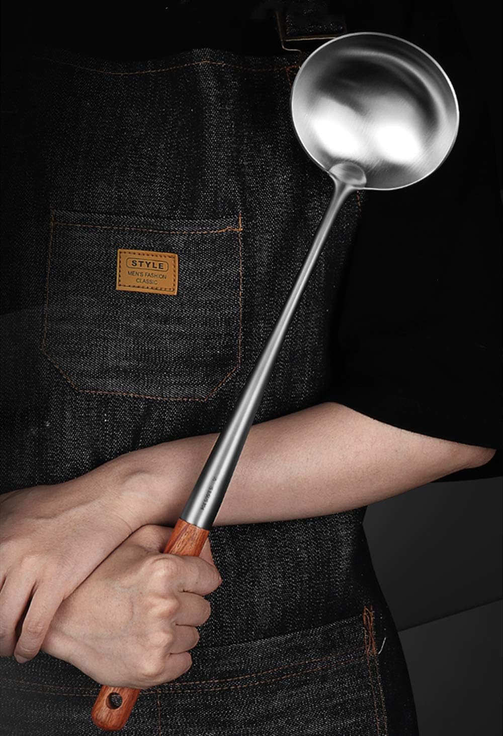 FJNATINH Solid 304 Stainless Steel Skimmer Slotted Spoon Colander Strainer Ladle for Cooking and Frying, Kitchen Utensils Wire Strainer Pasta Strainer Spoon