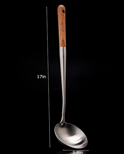 FJNATINH Solid 304 Stainless Steel Skimmer Slotted Spoon Colander Strainer Ladle for Cooking and Frying, Kitchen Utensils Wire Strainer Pasta Strainer Spoon