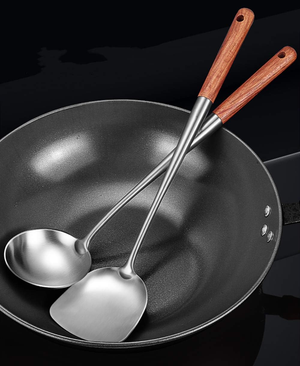 FJNATINH Solid 304 Stainless Steel Skimmer Slotted Spoon Colander Strainer Ladle for Cooking and Frying, Kitchen Utensils Wire Strainer Pasta Strainer Spoon