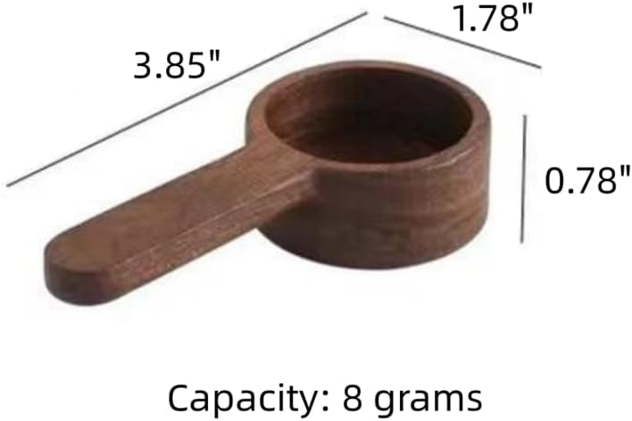 Wooden Coffee Spoon in Walnut, Coffee Scoop Measuring for Coffee Beans, Whole Beans Ground Beans or Tea, Home Kitchen Accessories, Coffee Scoop - 1 Pack, 15ml