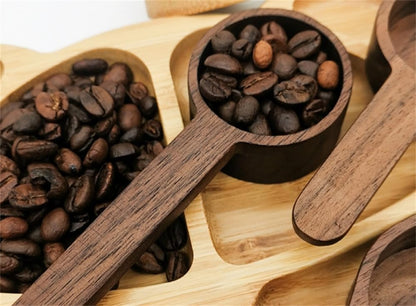 Wooden Coffee Spoon in Walnut, Coffee Scoop Measuring for Coffee Beans, Whole Beans Ground Beans or Tea, Home Kitchen Accessories, Coffee Scoop - 1 Pack, 15ml