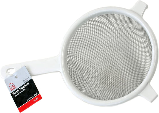 Classic Stainless Steel Mesh Strainer, 6 inch, White