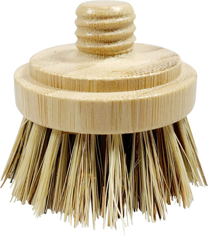 Long Coconut Dish Brush Plant-Based Vegan for Kitchen Bathroom Cleaning Produce Washing Dishes (Long Dish Brush & Coconut Brush Head)