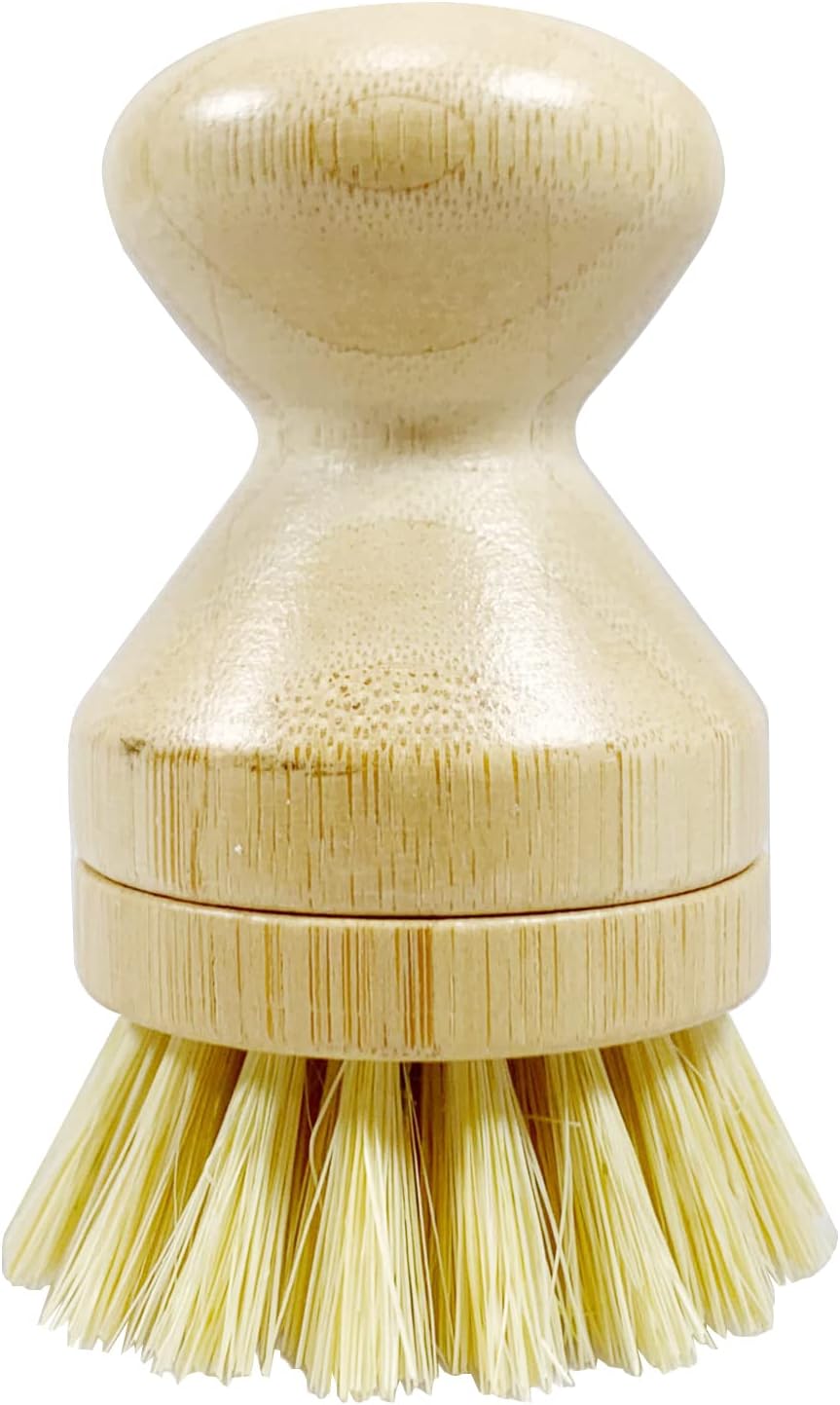 Long Coconut Dish Brush Plant-Based Vegan for Kitchen Bathroom Cleaning Produce Washing Dishes (Long Dish Brush & Coconut Brush Head)