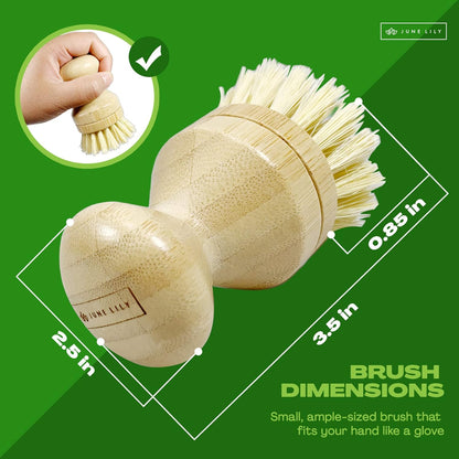 Long Coconut Dish Brush Plant-Based Vegan for Kitchen Bathroom Cleaning Produce Washing Dishes (Long Dish Brush & Coconut Brush Head)