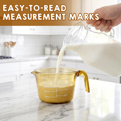 3 Pack Glass Measuring Cups 1, 2 & 4 Cup, Measuring Cups for Liquid