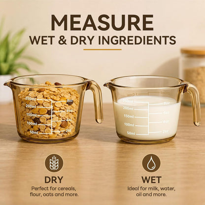 3 Pack Glass Measuring Cups 1, 2 & 4 Cup, Measuring Cups for Liquid
