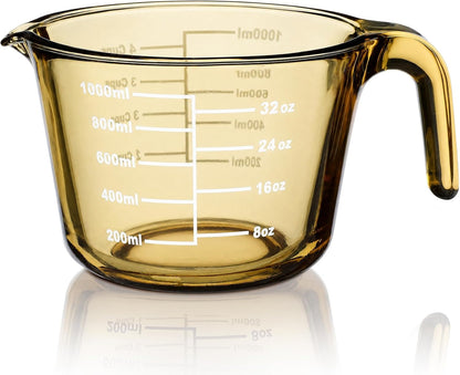 3 Pack Glass Measuring Cups 1, 2 & 4 Cup, Measuring Cups for Liquid