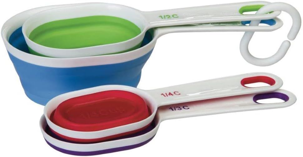 Progressive International by Progressive BA-545 Collapsible Measuring Cups - Set of 5, Space Saving Collapsible, Great For Narrow Containers