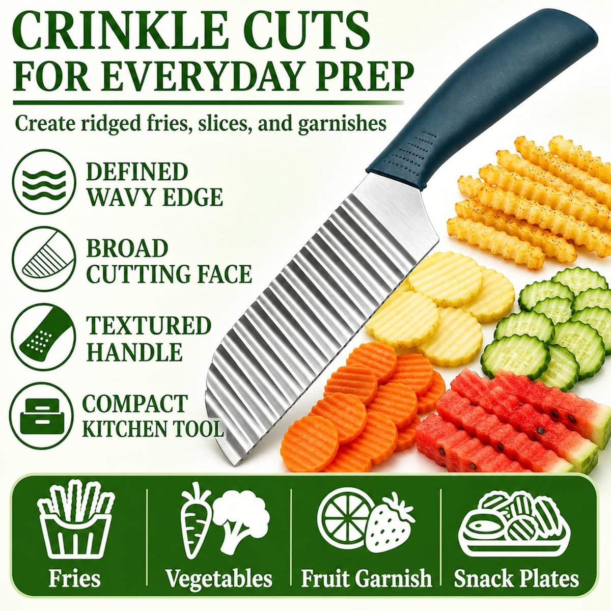 Suuker Crinkle Cut, Stainless Steel Wave Cutter