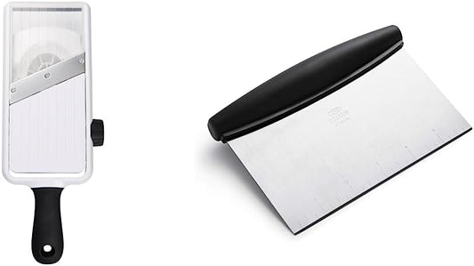 Good Grips Large Adjustable Handheld Mandoline Slicer and Stainless Steel Scraper & Chopper